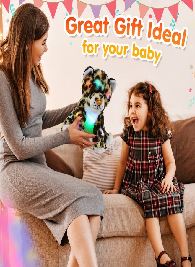 BSTAOFY 10’’ Light up Cheetah Stuffed Animal, Plush LED Leopard Plush Night Light, Companion Bedtime Jungle Toys Glow Afraid of Dark, Valentines Birthday for Toddler Kids Boys - Image 4
